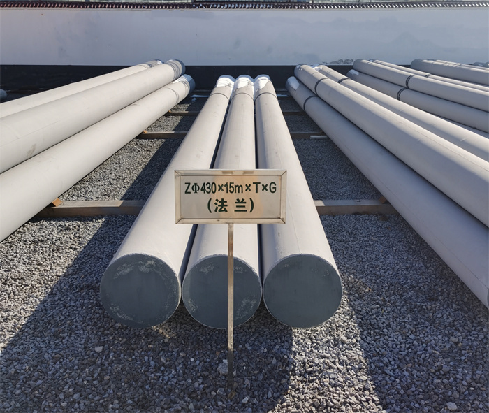 甘南430×15米×T×G法兰水泥杆